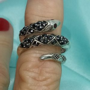 Sterling silver coiled snake ring